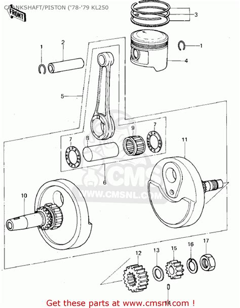 Kawasaki KL250A4 KLR250 1981 CANADA CRANKSHAFT PISTON 78 79 KL250