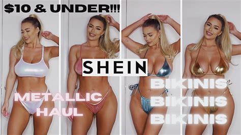 METALLIC SHEIN BIKINI HAUL 2021 Try On 10 Under YouTube