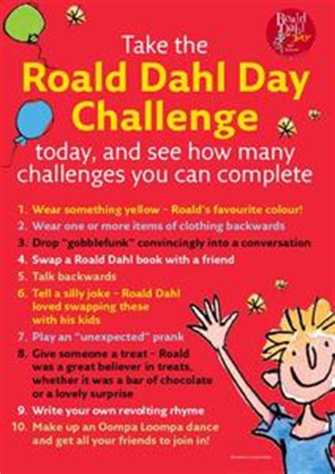 Roald Dahl Day Challenge Printables for 1st - 5th Grade | Lesson Planet