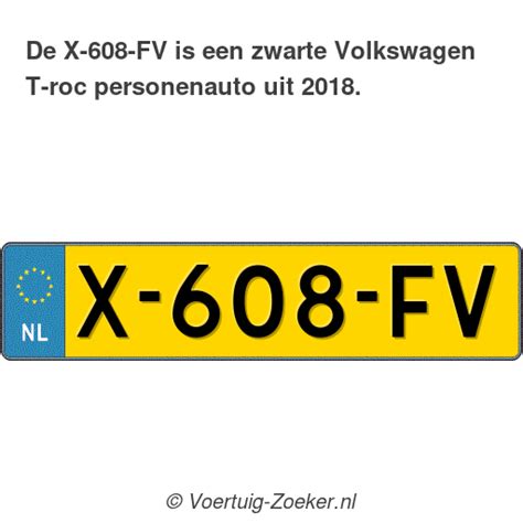 Kenteken X Fv Volkswagen T Roc Auto X Fv Voertuig Zoeker Nl