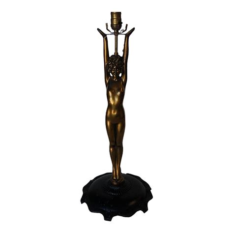 1930s Nuart Bronze Standing Nude Figure Accent Table Lamp Chairish