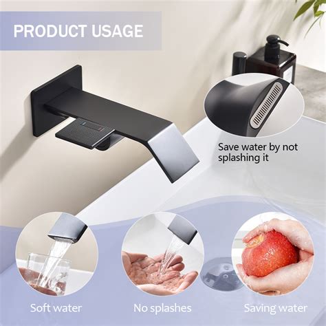 In Wall Concealed Basin Faucet Brass Body Hot Cold Mixer Side Switch Quieter Design Brushed Gold