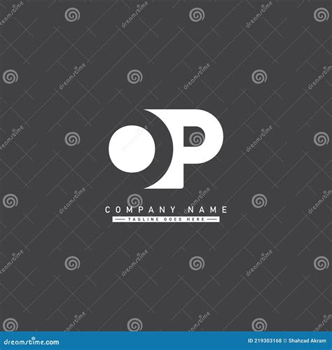 Initial Letter Op Logo Simple Business Logo Stock Vector