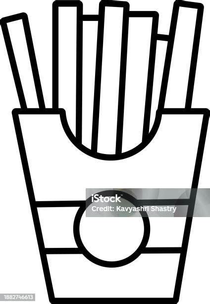 French Fries Outline Vector Illustration Icon Stock Illustration