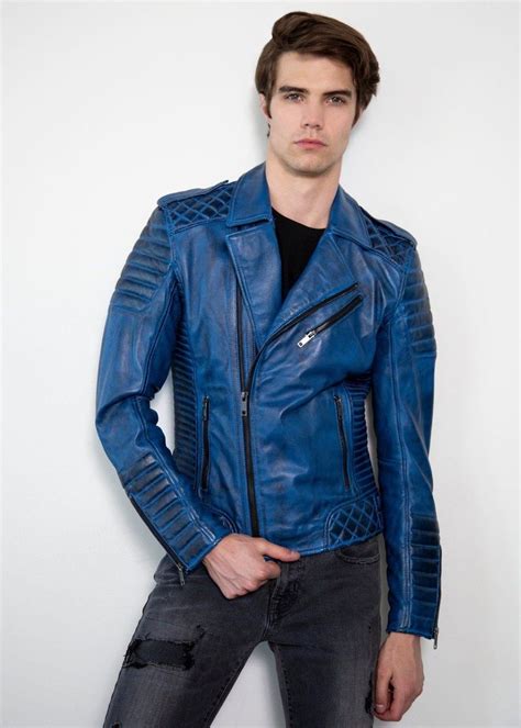 Mens Leather Jacket Biker Vegan Leather Jacket Leather Men