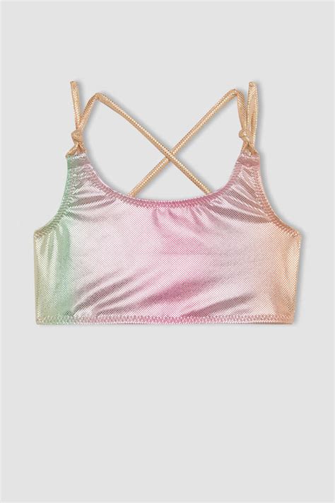 Pembe Kız Çocuk Genç Kız Kız Çocuk Renkli Bikini Takımı DeFacto