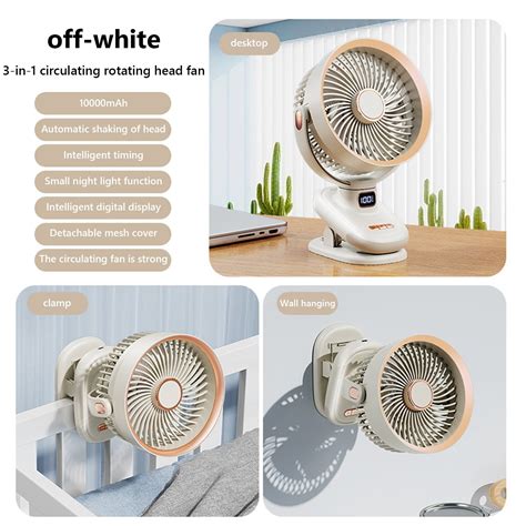 Naittoop Clearance New Clip Circulation Fan Night Light Lighting