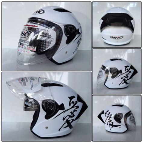 Jual Helm Half Face Nhk R Max Corak Kanji Double Visor Shopee