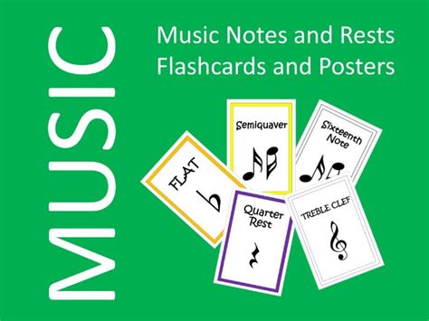 Music Notes and Rests Flashcards and Posters - Music Distance Learning ...