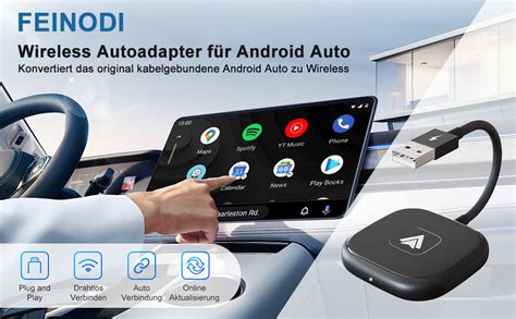 FEINODI Android Auto Wireless Adapter, Wireless Android Auto Dongle für ...