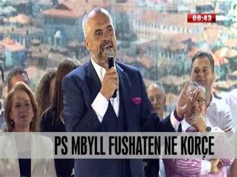 PS mbyll fushatën ne Korçe Vizion Plus News Lajme video Dailymotion