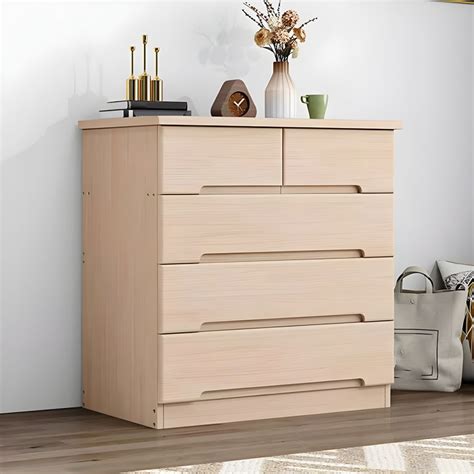 Modern Wood Lingerie Chest With Drawers And Soft Close Glides Natural