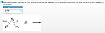 Answered: b Assuming that halogens add to alkynes in the same manner ...