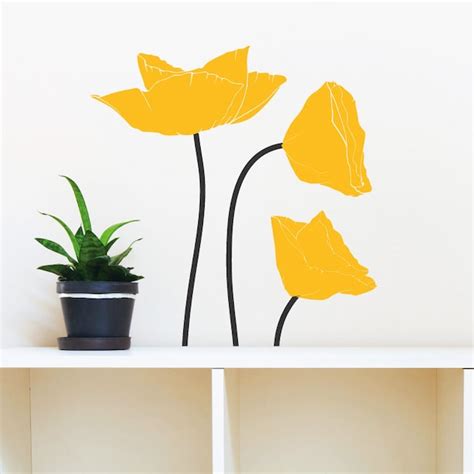 Poppy Flower Wall Decal - Etsy