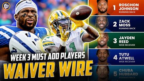 Week Waiver Wire Pickups Must Have Players To Add To Your Roster