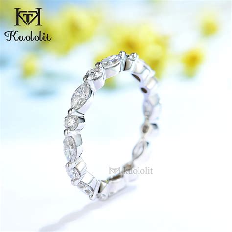 Kuololit 2CT Moissanite Soild 18K 585 14K różowe złoto Bubble Ring dla