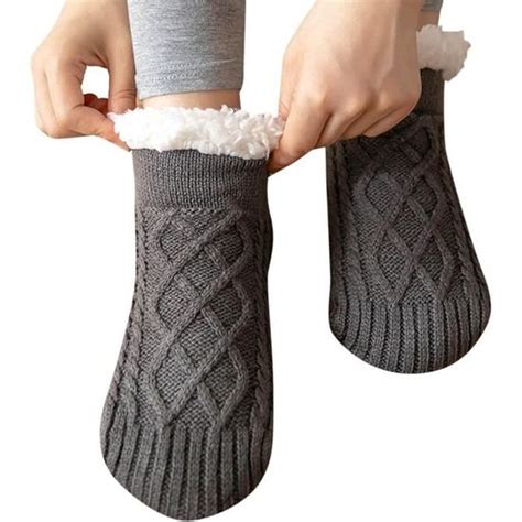 Chaussettes Hiver Chaud Antid Rapantes Femme Mignon Polaire Chaussette