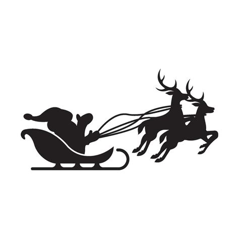 Santa's sleigh and Christmas reindeer 35953772 Vector Art at Vecteezy