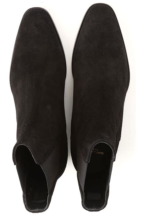 Gi Y Saint Laurent Wyatt Suede Chelsea Boot Black Bt