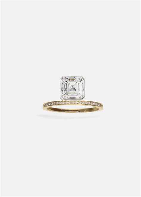 Floating Asscher Diamond Ring Katkim Fine Jewelry Jewelry Rings