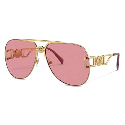 Versace Occhiale Da Sole Medusa Biggie Pilot Oro Rosa Occhiali Da