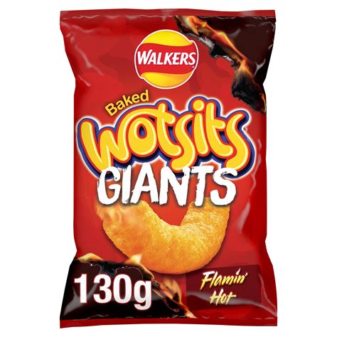 Walkers Wotsits Giants Flamin Hot Snacks Crisps 130g Sharing Crisps Iceland Foods