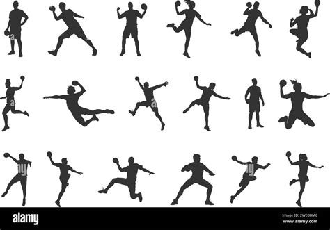 Handball Player S Silhouette Handball Silhouettes Handball Player