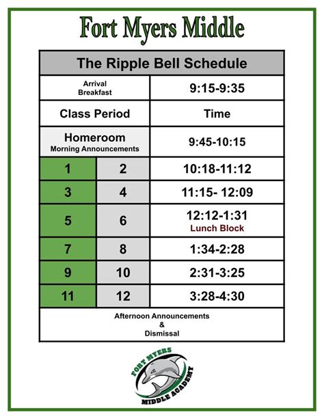 Bell Schedule Fort Myers Middle Academy