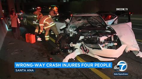 Wrong Way Crash On Nb 5 Freeway In Santa Ana Leaves 4 Hospitalized With Major Injuries Abc7