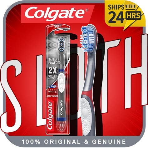 Colgate Optic Sonic Battery Power Toothbrush With Tongue And Cheek