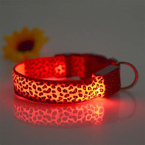 Leopard Led Dog Collar Rechargeable | Glow in The Dark Dog Collar ...