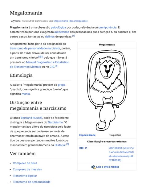 O Que É Megalomania - Megalomania - Wikipédia, A Enciclopédia Livre | PDF