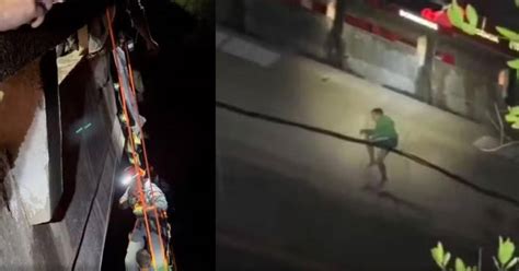 Video ¡impresionante Un Hombre Se Salvó Agarrándose De Un Cable Tras