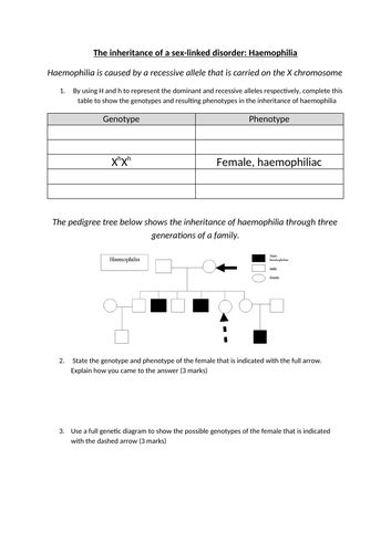 Inheritance Of Sex Linked Genetic Disorders Edexcel Gcse Biology