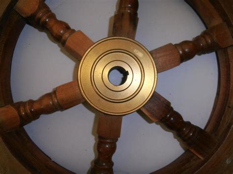 Buy Vintage Solid Teak Wood Boat Ship Helm Steering Wheel Nautical