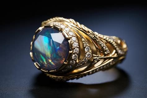 Premium AI Image | An Opal And Diamond Ring