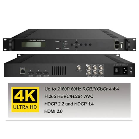 Digital Tv 4k Mpeg4 H 264 H 265 Encoder Modulator Ip Asi Zu Dvbc Dvbt