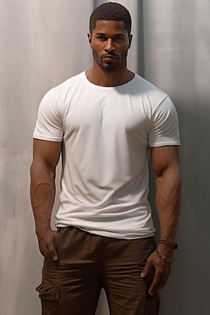 Premium Ai Image Image Of A Black Man Wearing A White Tshirt On A