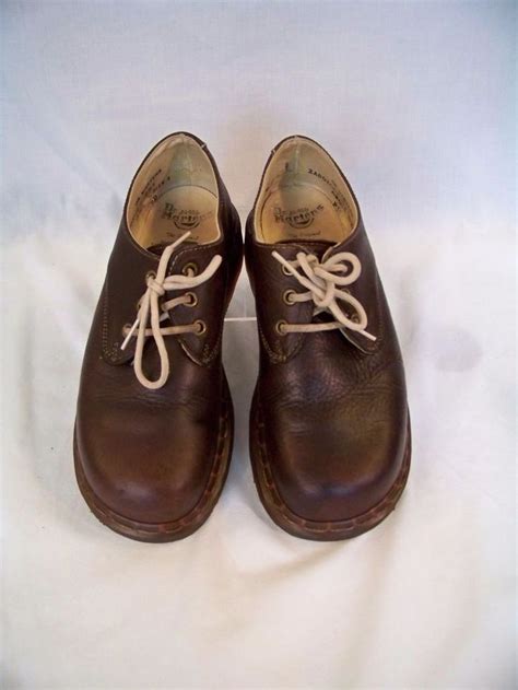 Vintage Dr Martens Oiled Brown Lace Up Oxfords Made In England Size 5