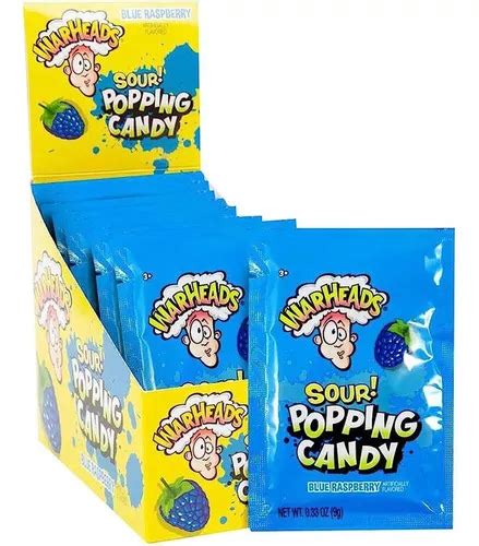 Warheads Pop Candy Sour Blue Raspberry 9g 20 Pacotes Parcelamento