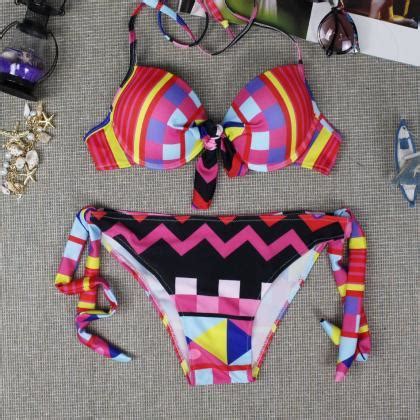 Womens Halter Bikini Set Boho Aztec Pattern Swimwear Bohemian Swimsuit For Summer 73 On Luulla