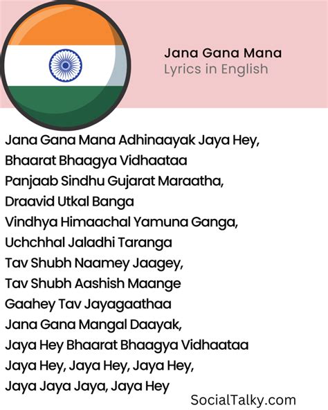 Jana Gana Mana Lyrics in English (Facts and History of National Anthem ...