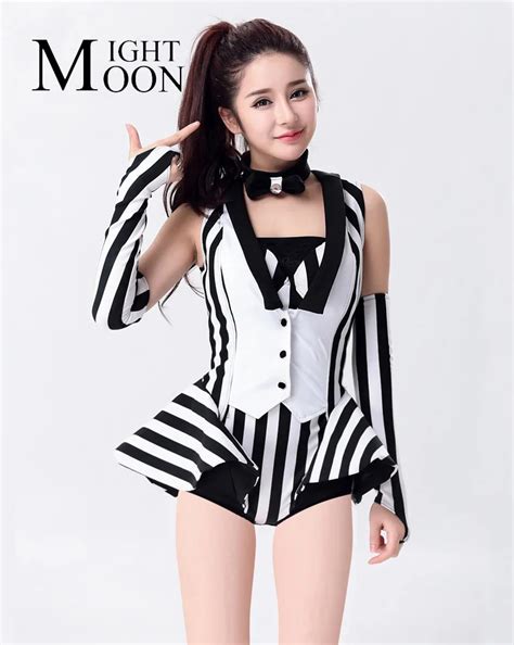 Moonight Costume Ds Black And White Striped Suit Theatrical Costumes