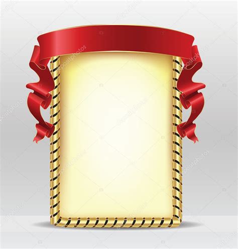 Gold Frame With Red Ribbon — Stock Vector © Vik Nik 10123252