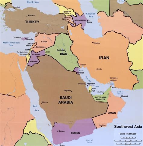 Carte De L Asie De L Ouest