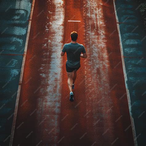 Premium Photo A Man Running Down A Street In The Rain