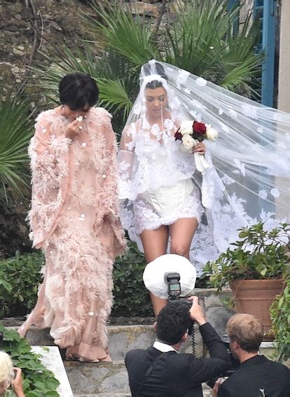 Kourtney Kardashian's Wedding Dress In Italy Was Sultry & Romantic