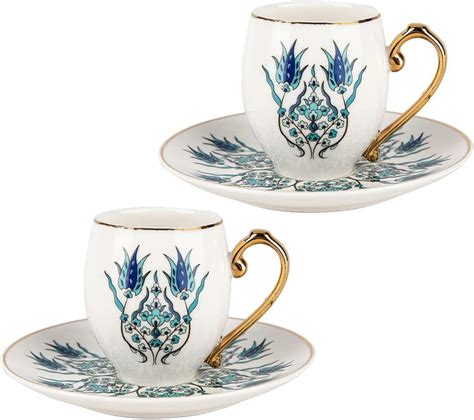 Amazon Karaca Iznik Set Of Coffee Cups Cc Small Porcelain