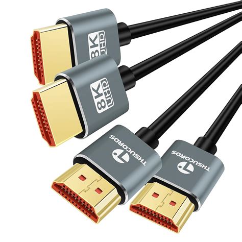 Thsucords Extra Slim K K C Ble Hdmi M Lot De Ultra Fins Flexibles