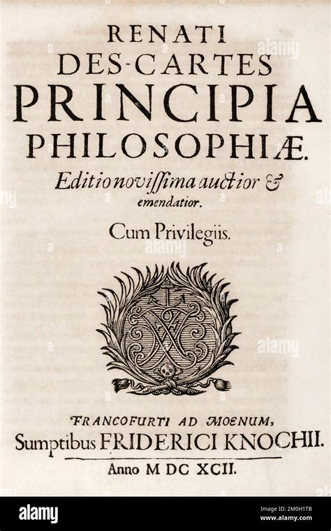 Page De Titre D Une Dition De De Principia Philosophophiae Ou